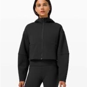 lululemon athletica black Hooded oversized cropped Jacket size M/L